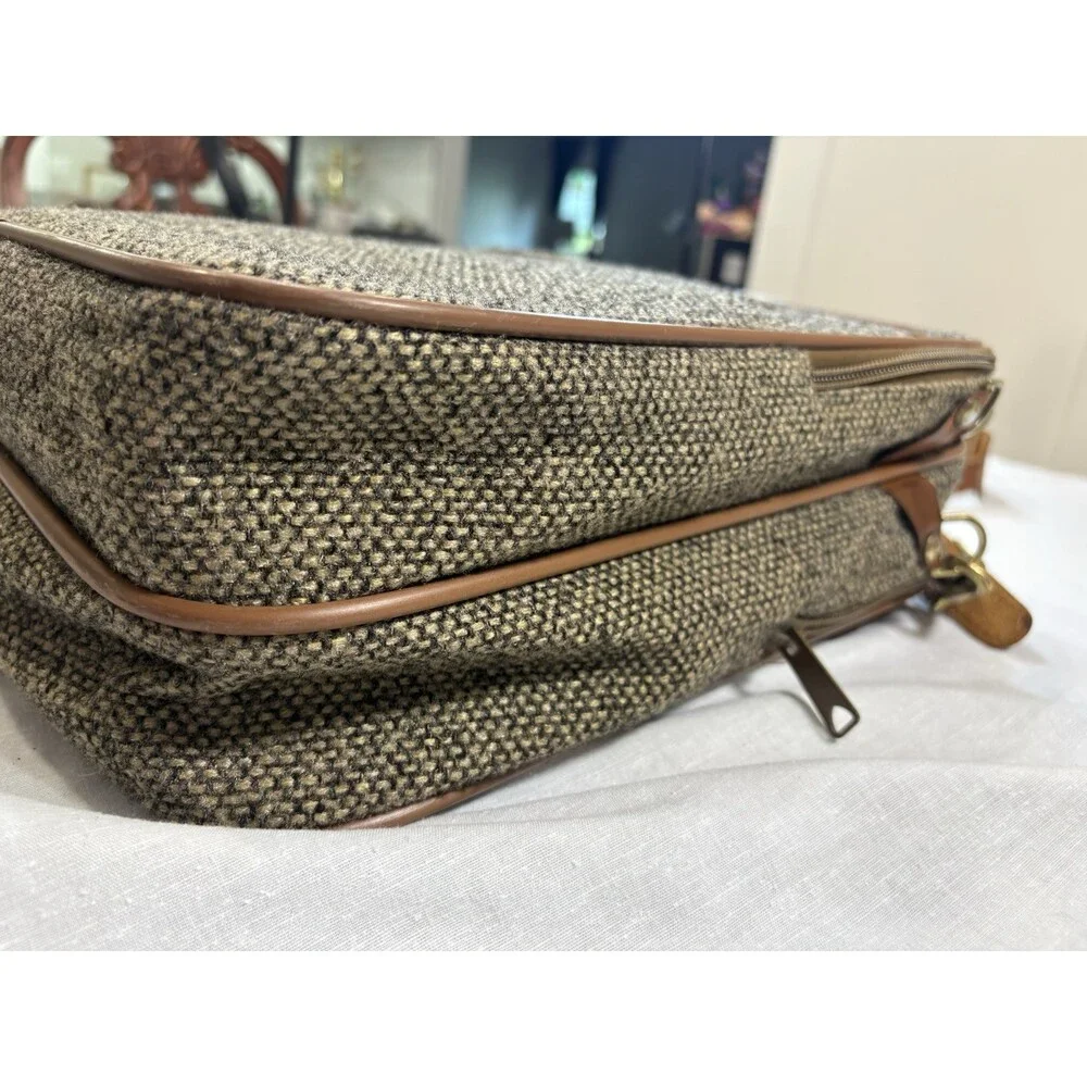 Vintage Hartmann Messenger Bag Leather and Tweed Buckle Shoulder Strap